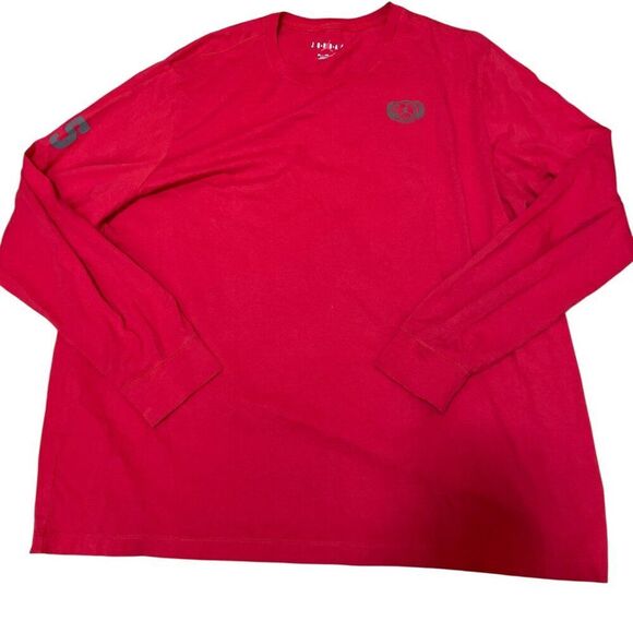 Nike Air Jordan Flight ‘85 Jumpman Long Sleeve Red Shirt DV1465-612 Men's 3XL - Picture 1 of 7